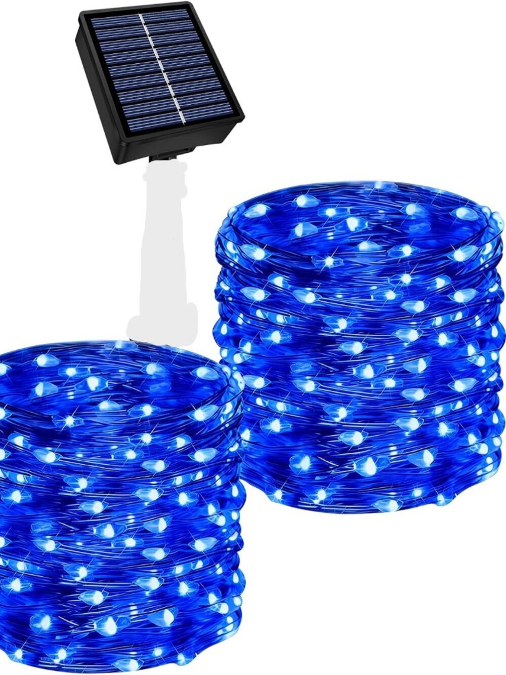 BRAND NEW Solar String Lights Outdoor Waterproof 2 Pack Total 66ft 200LED Blue